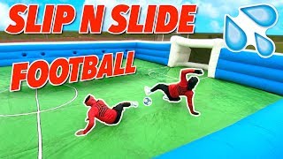 GIANT SLIP N SLIDE FOOTBALL ⚽️💦  BILLY WINGROVE VS JEREMY LYNCH [upl. by Gnoud697]