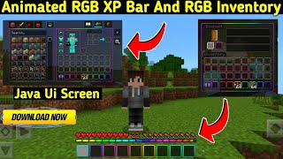 Animated RGB XP Bar And RGB Inventory Addon For Minecraft Pe  In Hindi  2023 [upl. by Gradey217]