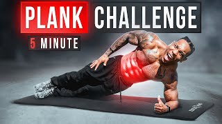 INSANE 5 MINUTE PLANK WORKOUT FOR 6 PACK ABS [upl. by Aidnis]