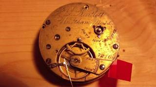 P S Bartlett pocket watch movement model 1861 made by American Waltham in 1864 [upl. by Zolly700]