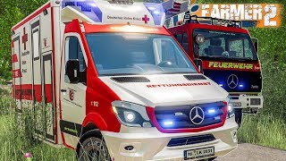 LS19 FarmerTown 2 19 Verkehrsunfall EINSATZ für die FEUERWEHR  LANDWIRTSCHAFTS SIMULATOR 19 [upl. by Garnes]