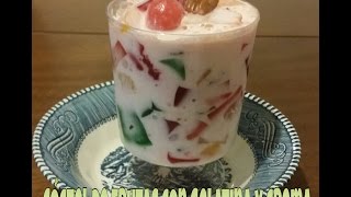 COCTEL DE FRUTAS Y GELATINA CON CREMA DELICIOSA [upl. by Narda]