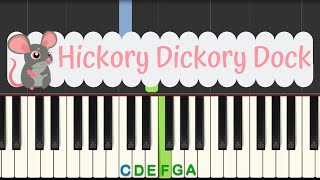 Hickory Dickory Dock easy piano tutorial with free sheet music [upl. by Asyen724]