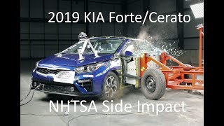 20192021 KIA ForteCeratoK3 NHTSA Side Impact [upl. by Kcirdderf]