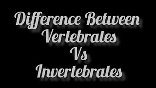 Vertebrates Vs Invertebrates Difference between Vertebrates and Invertebrates [upl. by Thesda351]