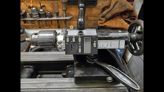 1947 Logan lathe tailstock DRO install [upl. by Ariajaj709]