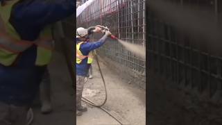 Concrete Spraying Technique shorts [upl. by Ibrik]