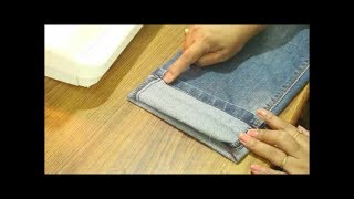 Hem Your Jeans Without Cutting Original Hem  Easiest DIY [upl. by Alexa67]