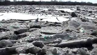 Red River Ice jam  shocking [upl. by Nimzzaj]