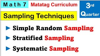 Math 7 Sampling Techniques in collecting data third quarter 3rd matatag sampling math7matatag [upl. by Chiquita]