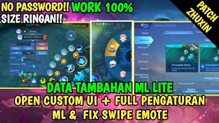 Data Open Custom Ui  Full Pengaturan ML amp Fix Swipe Emote Terbaru  Data Tambahan ml lite [upl. by Alain]