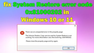 How to Resolve System Restore Failed Error 0x81000202 on Windows 1011 [upl. by Ardek]