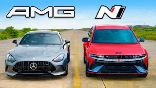 MercedesAMG GT v Hyundai IONIQ 5 N DRAG RACE [upl. by Nodanrb]