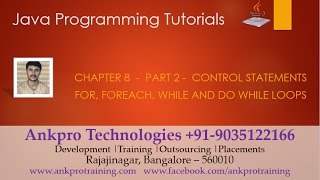 Java for beginners  Chapter 8  Control statementsfor foreach while do while Part 2 [upl. by Ellerud]