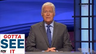 GOTTA SEE IT Alex Trebek Helps Ottawa Senators Select Tim Stutzle With Third Overall Pick [upl. by Griseldis]