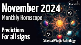 November Horoscope 2024 Monthly Predictions  Vedic Astrology rashifal siderealastrologyrashiphal [upl. by Anilef]