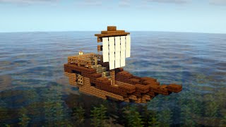 Minecraft  How to Build a Small Ship  Build Tutorial [upl. by Fred]