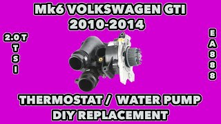 How to Replace the Thermostat  Water Pump  Mk6 Volkswagen GTI 20102014 [upl. by Otxilac370]