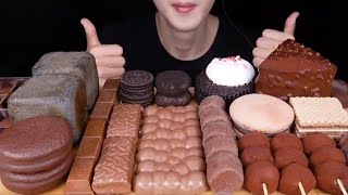 ASMR MUKBANG NUTELLA CHOCOLATE MARSHMELLOW KITKAT ICE CREAM RICE CAKE MAGNUM MILKA MNM SNACK EATING [upl. by Akienom]