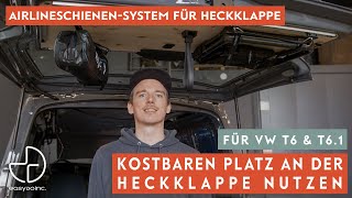 Stauraum an der Heckklappe sinnvoll nutzen  easygoinc Airlineschienen Montagesatz für VW T5T61 [upl. by Gillett]