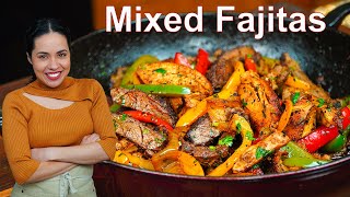 How to make Chicken and steak fajitas  Tender Mixed Fajitas  Villa Cocina [upl. by Ebbie82]