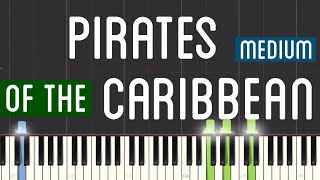 Pirates Of The Caribbean Piano Tutorial  Medium [upl. by Oratnek]