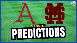 Arkansas vs Mississippi State SERIES PREDICTION  2024 SEC Baseball Predictions [upl. by Aihsekan]