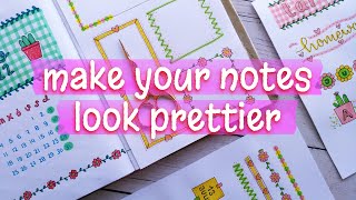 WAYS TO MAKE PRETTY NOTES 💘 TITLES DATE WRITING IDEAS and BORDER DESIGN for PROJECT [upl. by Sherlock]