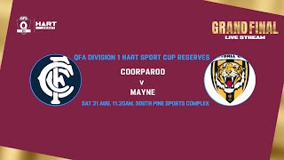 LIVE QFA Division 1 HART Sport Cup Reserves Grand Final  Coorparoo v Mayne [upl. by Herwin]