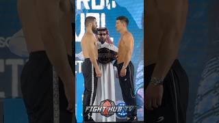 Artur Beterbiev vs Dmitry Bivol weigh in is INTENSE [upl. by Ardella]