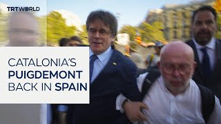 Carles Puigdemont flees after his rally speech in Catalonia [upl. by Mccahill981]