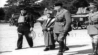 Sultan Said Bin Taimur reviews troops of British Tank Regiment in Aldershot EnglHD Stock Footage [upl. by Fortin]