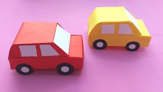 How To Make Easy Paper Toy CAR For Kids  Nursery Craft Ideas  Paper Car Craft  KIDS crafts CAR [upl. by Tasia]