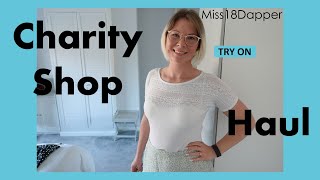 Charity Shop Haul  Thrifting UK  Try On  Books Bags amp Clothing  Miss18Dapper  2023 [upl. by Noam502]