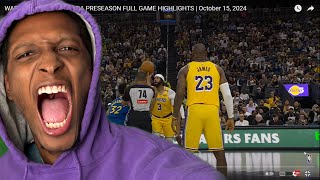 BRONNY REACTION TO WARRIORS VS LAKERS  NBA PRESEASON FULL GAME HIGHLIGHTS [upl. by Alda]