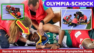 Girma bleibt bewusstlos liegen  HorrorSturz von Weltrekordler überschattet olympisches Finale [upl. by Ileana998]