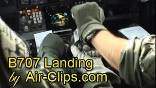 Boeing 707 cockpit video during landing  incredible sounds and classic sights by AirClips [upl. by Slerahc]