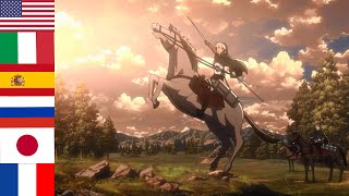 quotSASAGEYOquot in 6 languages ● Attack On Titan 2020 [upl. by Mcnalley]