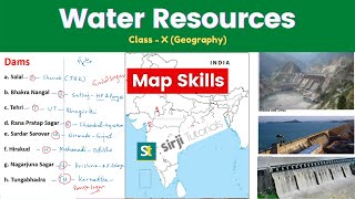 Map Skills  Major Dams  Water Resources  Class 10 Geography  CBSEUP Board  Maps by Ajeet Sir [upl. by Riobard]