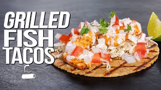 JUST ABOUT THE BEST GRILLED FISH TACOS YOULL EVER EAT  SAM THE COOKING GUY [upl. by Buatti749]