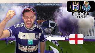 English Fans Experience INSANE Atmosphere at Anderlecht vs Porto [upl. by Mettah]