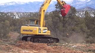 Excavator Mulching Machine  BH80 Bull Hog Mulching Head [upl. by Lindie479]