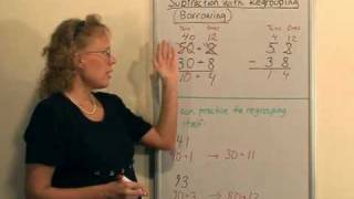 Teaching subtraction with regrouping [upl. by Renaxela]