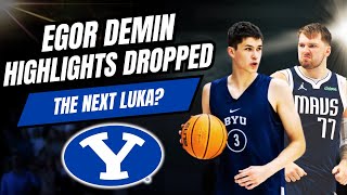 Egor Demin BYU Highlights Have Dropped  Luka Doncic Comparisons Already Being Made [upl. by Ahsiak]