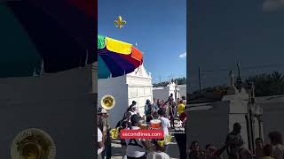 Second line through a cemetery in Uptown New Orleans ⚜️ neworleans nola secondline [upl. by Takara]