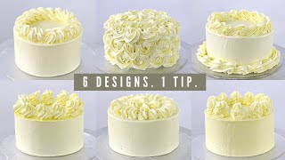 BEGINNERS PIPING TUTORIAL  6 DESIGNS 1 PIPING TIP │ 1M PIPING TIP │ CAKES BY MK [upl. by Pelaga]