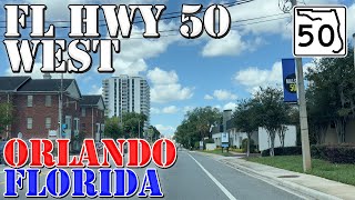 FL 50 West  Colonial Drive  Downtown Orlando to Clermont  Florida  4K Highway Drive [upl. by Sihun]