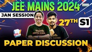 JEE Mains 2024 Paper Solution In Telugu  27th Jan Shift 1  Analysis with vedantutelugu [upl. by Elspet]