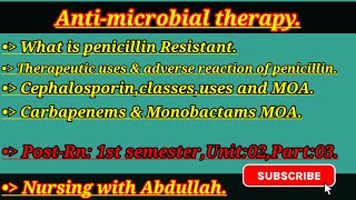 antimicrobial drugs in urdu PostRn 1stBsn 3rd semester Unit2part3 Pharmacology [upl. by Yerdua]