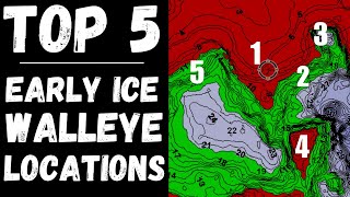 Early Ice Walleye Locations to CATCH MORE FISH  First Ice Walleye Fishing [upl. by Raynor]